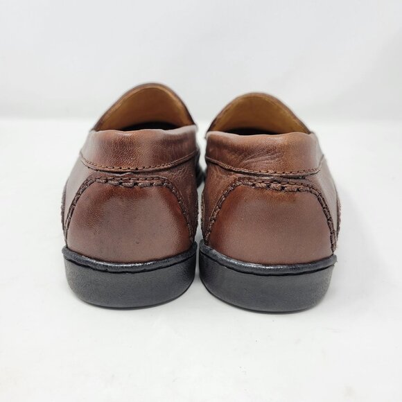 Vintage Old Money Academia Professor Woven Leather Driving Loafers Brown Slip-On - Picture 6 of 11